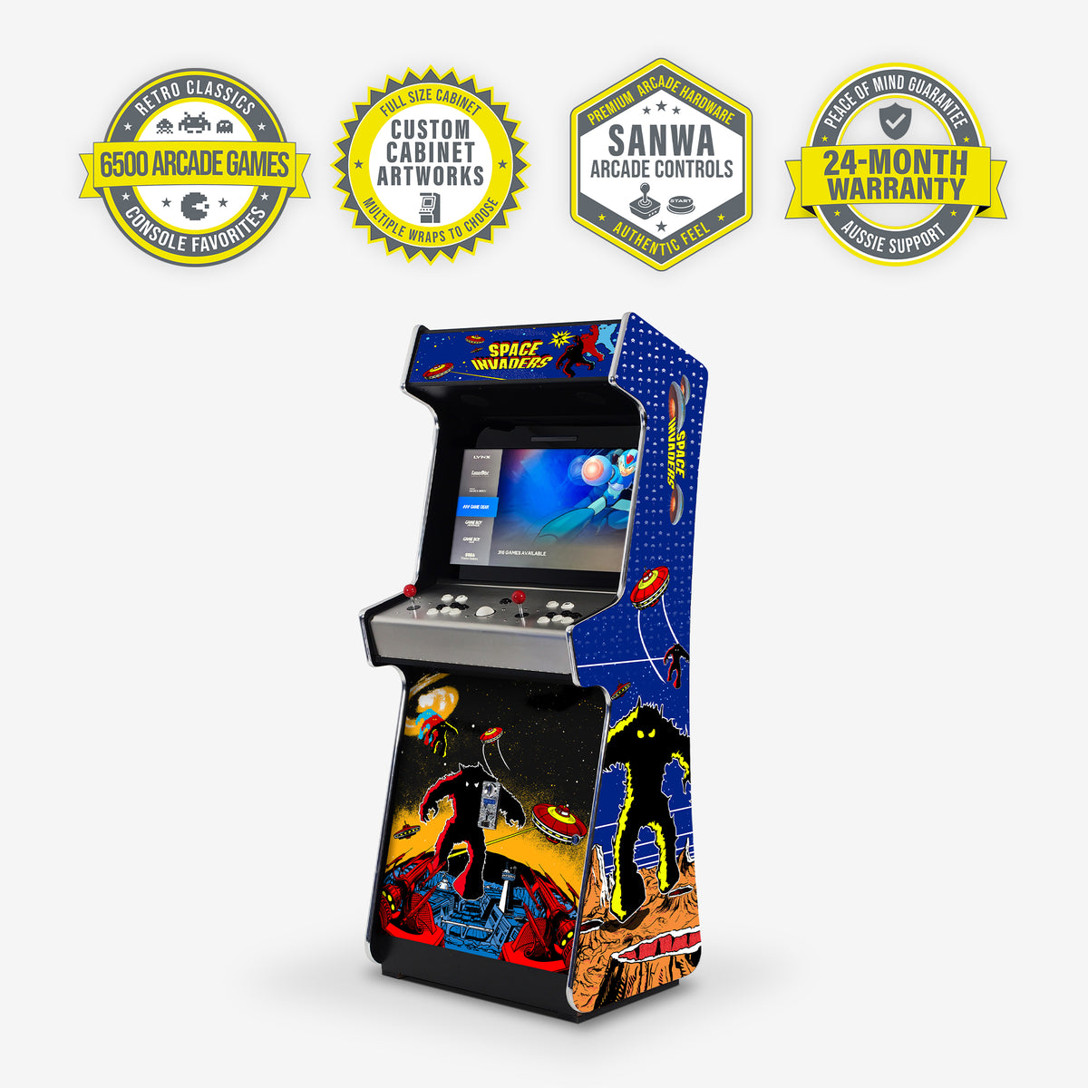 Retro Invaders Arcade Machine - Platinum (SHIPS IN 3 WEEKS)