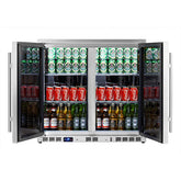 Heating Glass 2-Door Full Stainless Under Bench Beverage Fridge 5-Year Warranty (+$299)