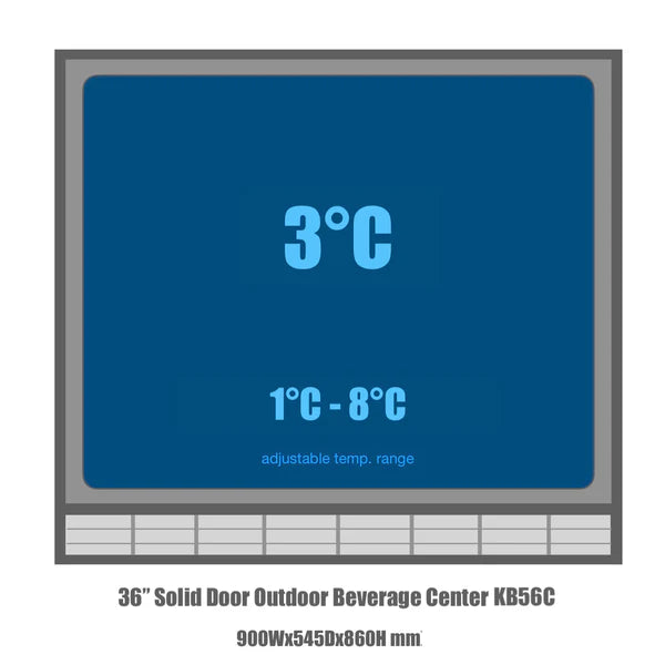 Heating Glass 2-Door Full Stainless Under Bench Beverage Fridge 5-Year Warranty (+$299)