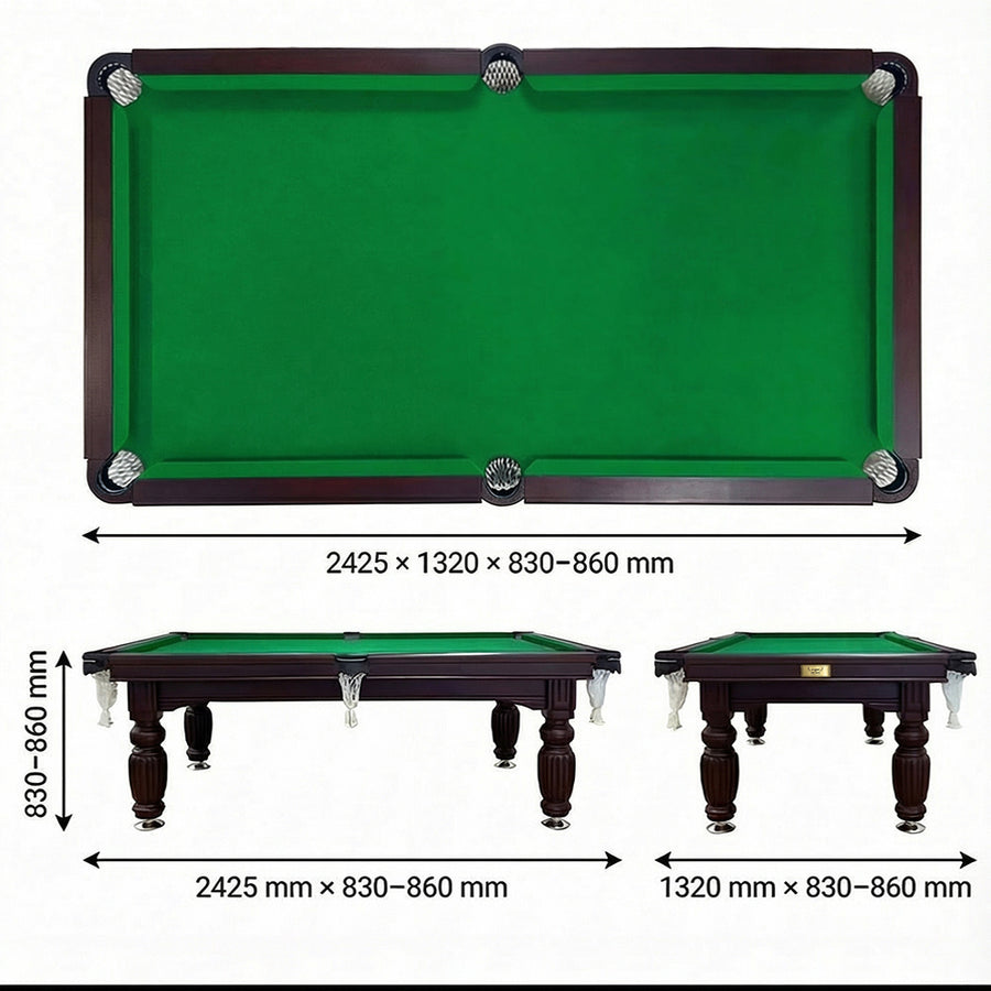 8ft slate pool table walnut frame green felt Australia