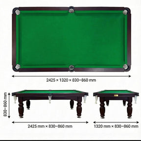 Solid Oak 8ft Slate Pool Table - Walnut Frame/Green Felt [SHIPS IN 5 WEEKS]