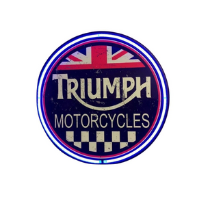 Triumph Motorcycles Blue Circular Neon Sign