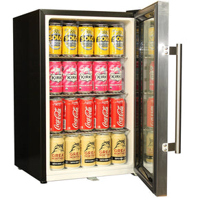 Tropical Glass Door Mini Bar Fridge Chromed Adjustable Shelves Blue Led Light And Holds 80 Cans Add 1 Extra Yr Parts/Labour (+$139.00)