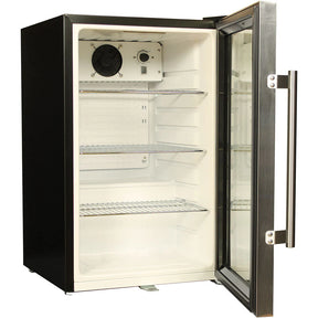 Tropical Glass Door Mini Bar Fridge Chromed Adjustable Shelves Blue Led Light And Holds 80 Cans Add 1 Extra Yr Parts/Labour (+$139.00)