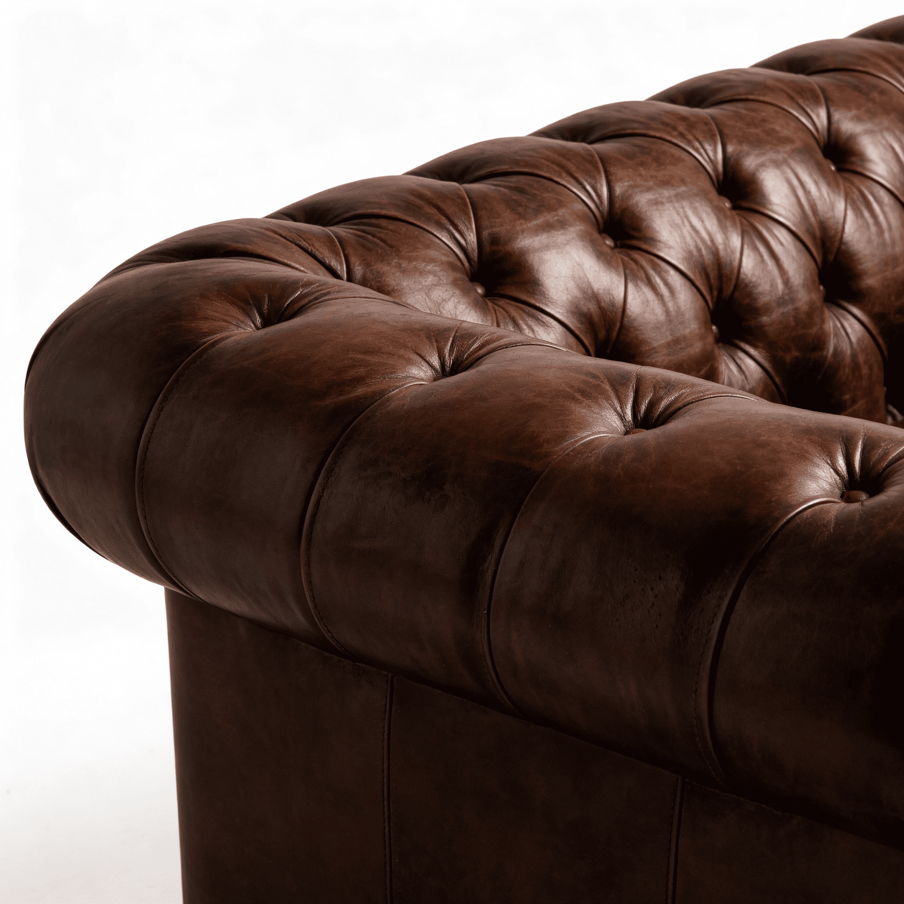 Winston Two Seat Classic Vintage Leather Chesterfield Lounge – Camel Brown