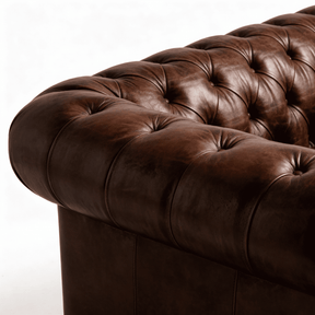Winston Two Seat Classic Vintage Leather Chesterfield Lounge – Camel Brown
