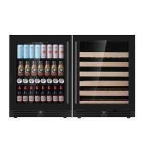 Under-Bench Wine & Bar Fridges Combo with Low-E Glass