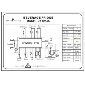 Under Bench Bar Fridge | Triple Glassdoor With Two Low-E