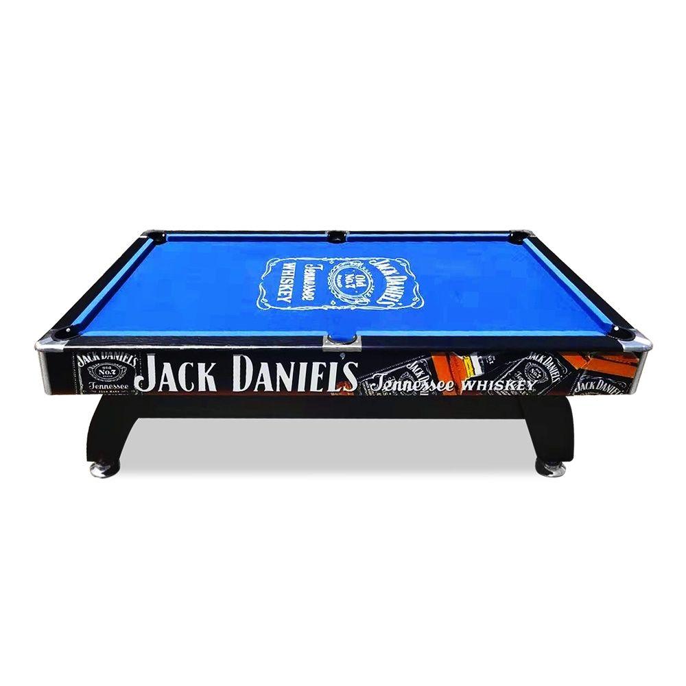 JD LOGO 8FT MDF Black / Blue Pool Snooker Billiards Table Free Accessories