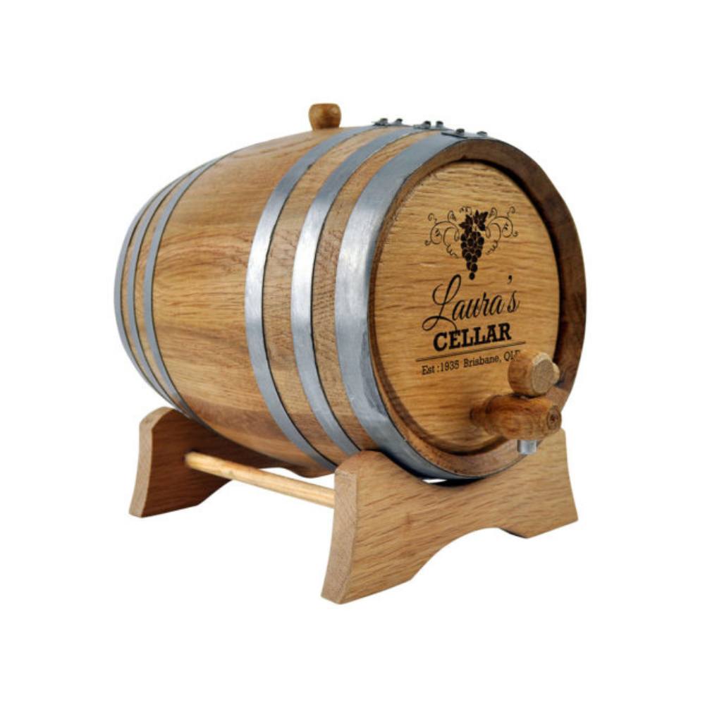 Personalised 'Cellar Design' Oak Barrel