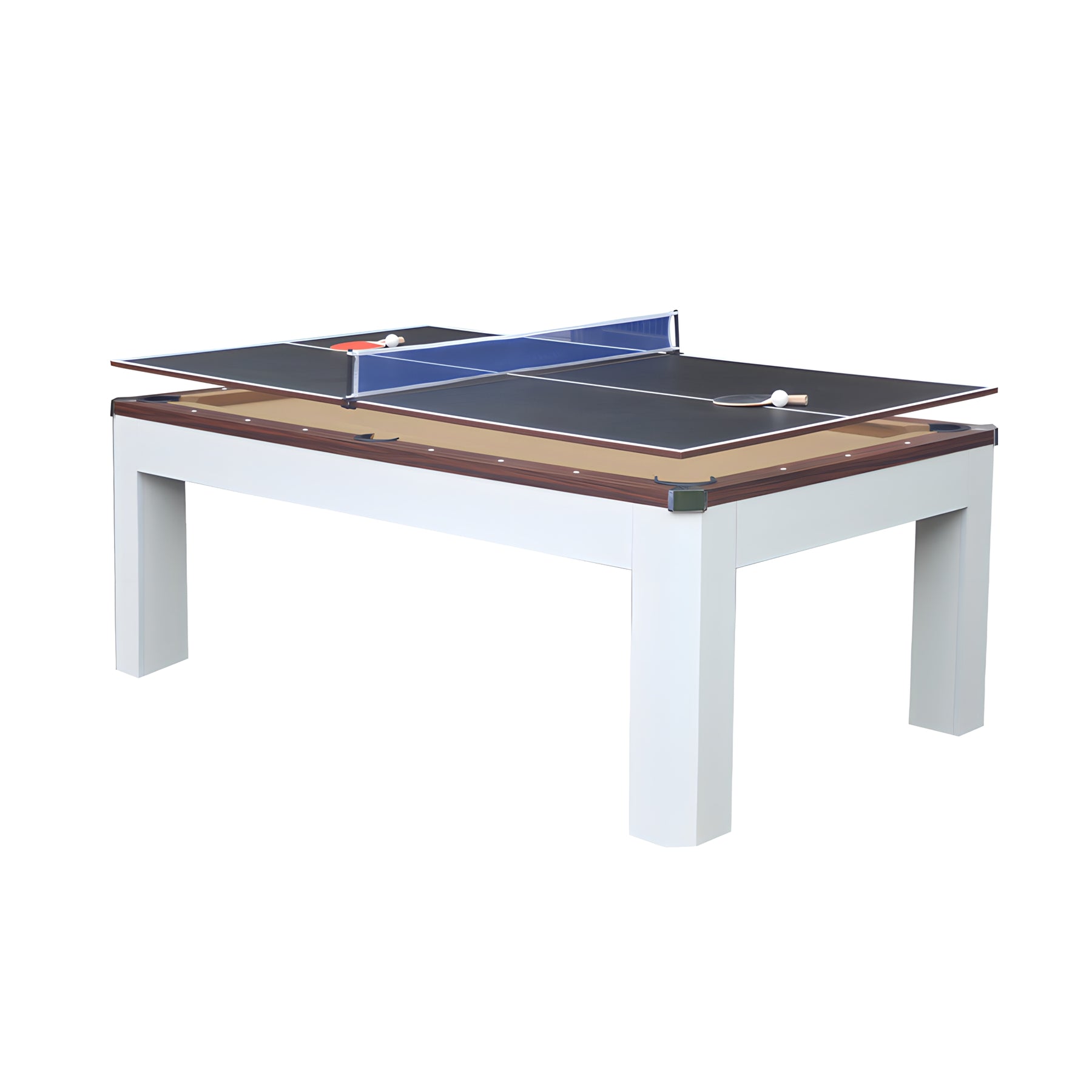 7FT 003 MDF 3-IN-1 Pool Table/Table Tennis Table/Dining Table White (ON BACK ORDER FOR 12 WEEKS FROM NOW)