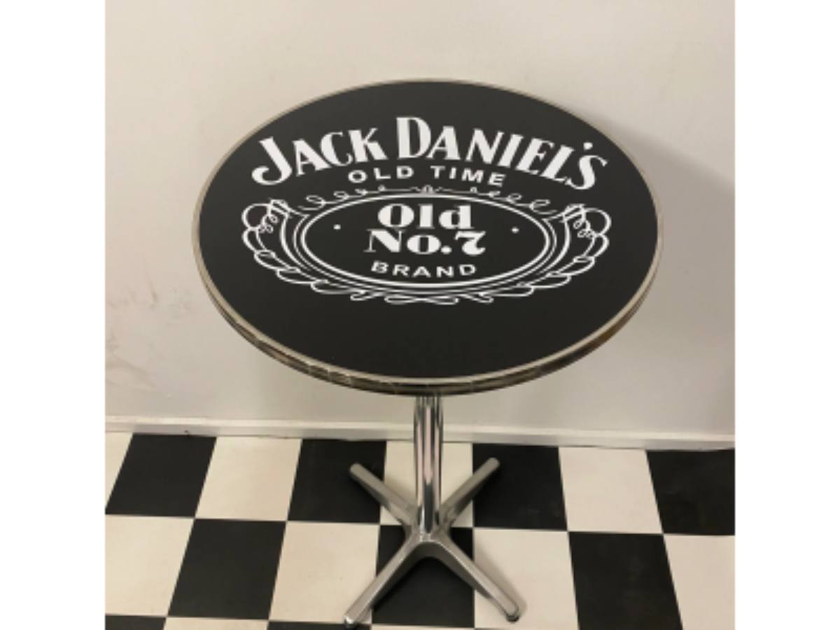 Table & Bar Stools - Jack Daniels Adjustable Height Retro Bar Table