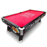 Pool Table - JD LOGO 7FT MDF Black / Red Pool Snooker Billiards Table Free Accessory