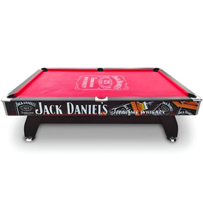 Pool Table - JD LOGO 7FT MDF Black / Red Pool Snooker Billiards Table Free Accessory