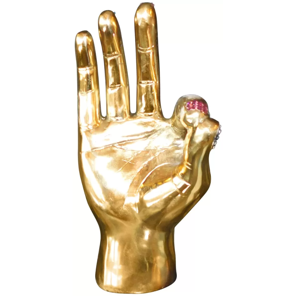 Perfect Brass Hand Sculpture – Swarovski embellished