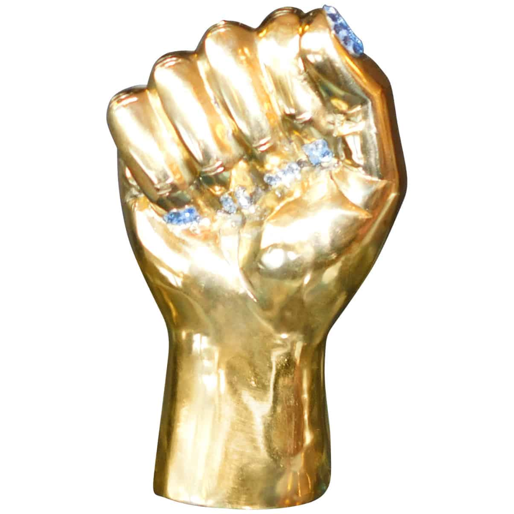 Palm Closed Brass Hand Sculpture – Swarovski embellished