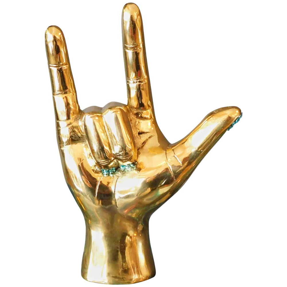 Rock on Brass Hand Sculpture – Swarovski embellished