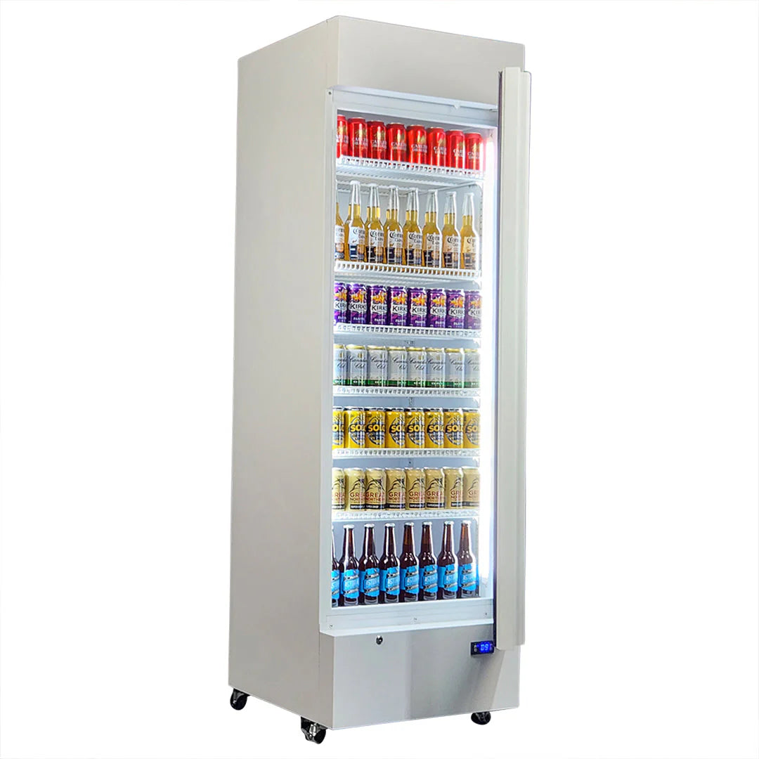 Upright Quiet Running Glass Door Bar Fridge - Model HUS-SC372W