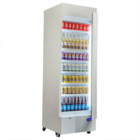 Upright Quiet Running Glass Door Bar Fridge - Model HUS-SC372W