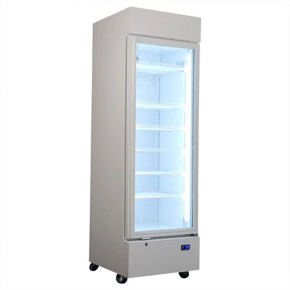 Upright Quiet Running Glass Door Bar Fridge Left Hinged - Model HUS-SC372LW