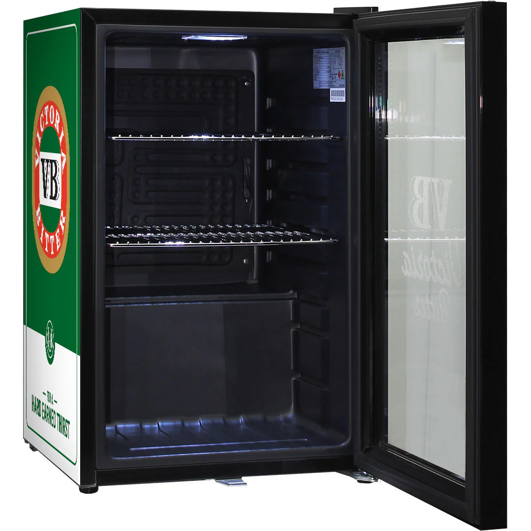 VB Original Branded Glass Door Bar Fridge With Cool Frosted Door Logo