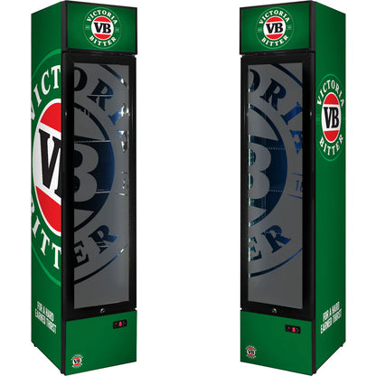 Victoria Bitter Branded Skinny Upright Bar Fridge 2 Yrs Parts/Labour