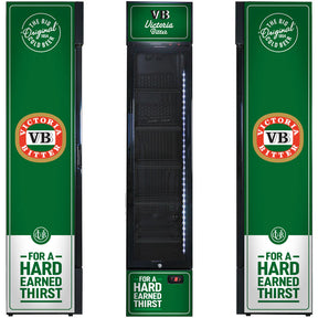 Victoria Bitter Original Branded Skinny Upright Bar Fridge 2YRS Parts /Labour