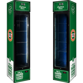 Victoria Bitter Original Branded Skinny Upright Bar Fridge 2YRS Parts /Labour