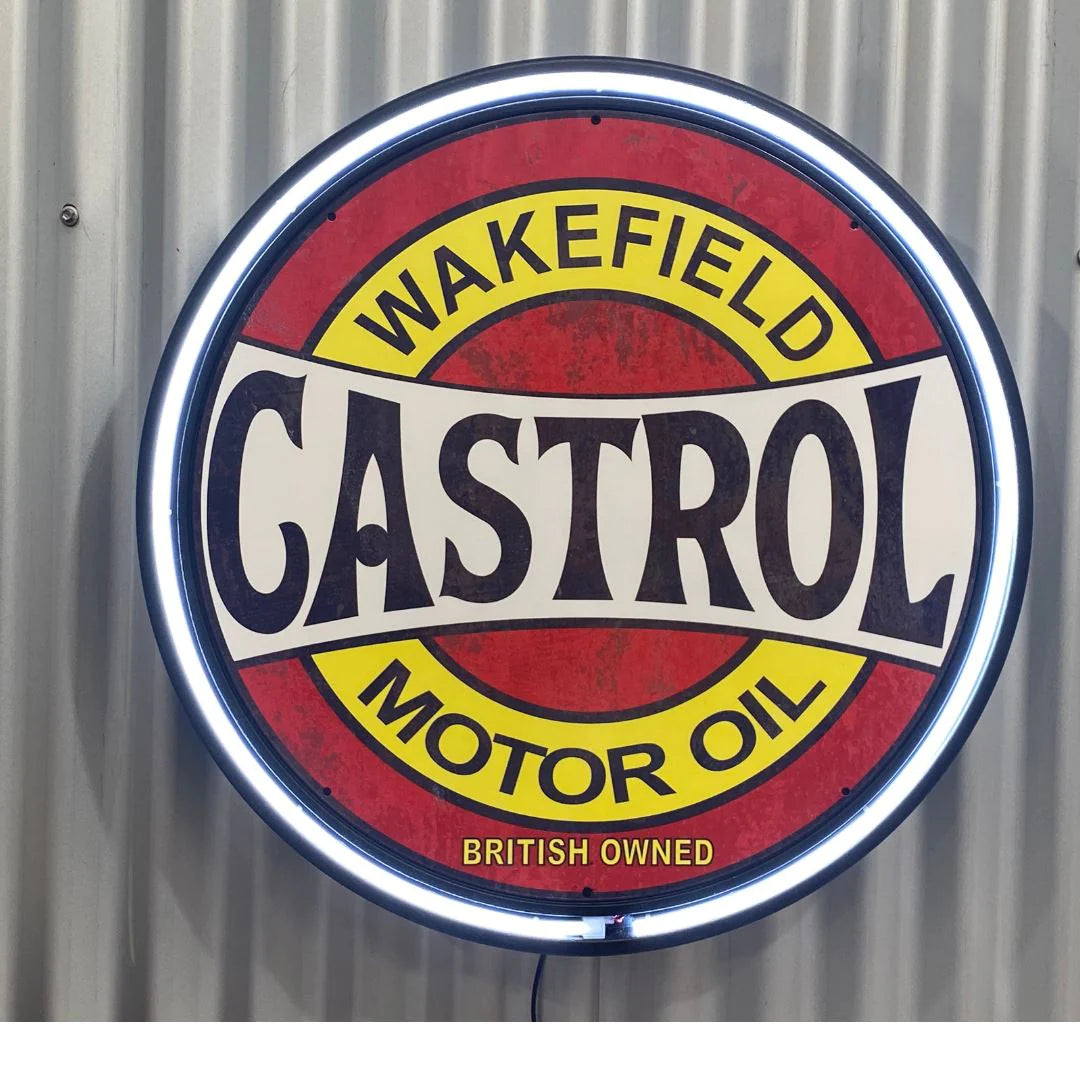 Wakefield Castrol Motor Oil Circular Neon Sign
