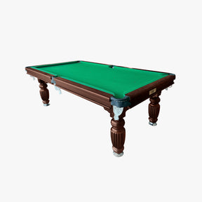 Solid Oak 7ft Slate Pool Table - Walnut Frame/Green Felt