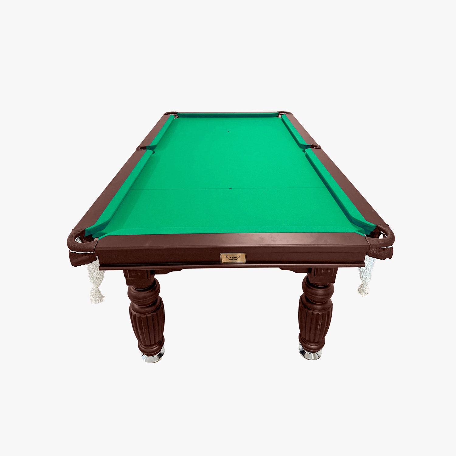 Solid Oak 7ft Slate Pool Table - Walnut Frame/Green Felt