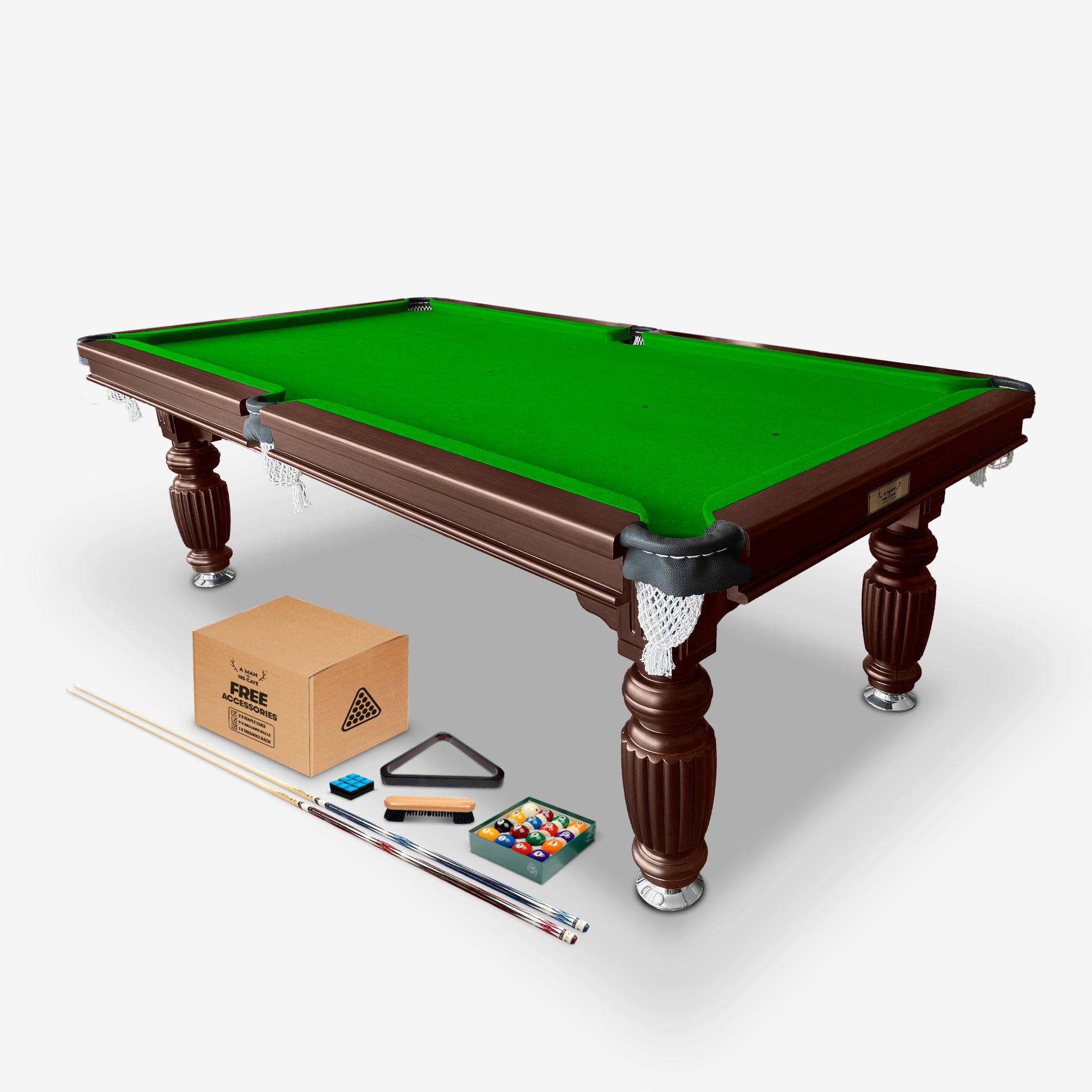 Solid oak pool table with free accessories