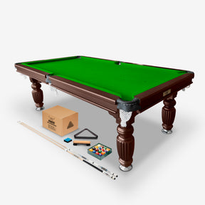 Solid Oak 8ft Slate Pool Table - Walnut Frame/Green Felt [SHIPS IN 5 WEEKS]