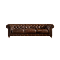 Winston Three Seat Classic Vintage Leather Chesterfield Lounge - Cigar Brown