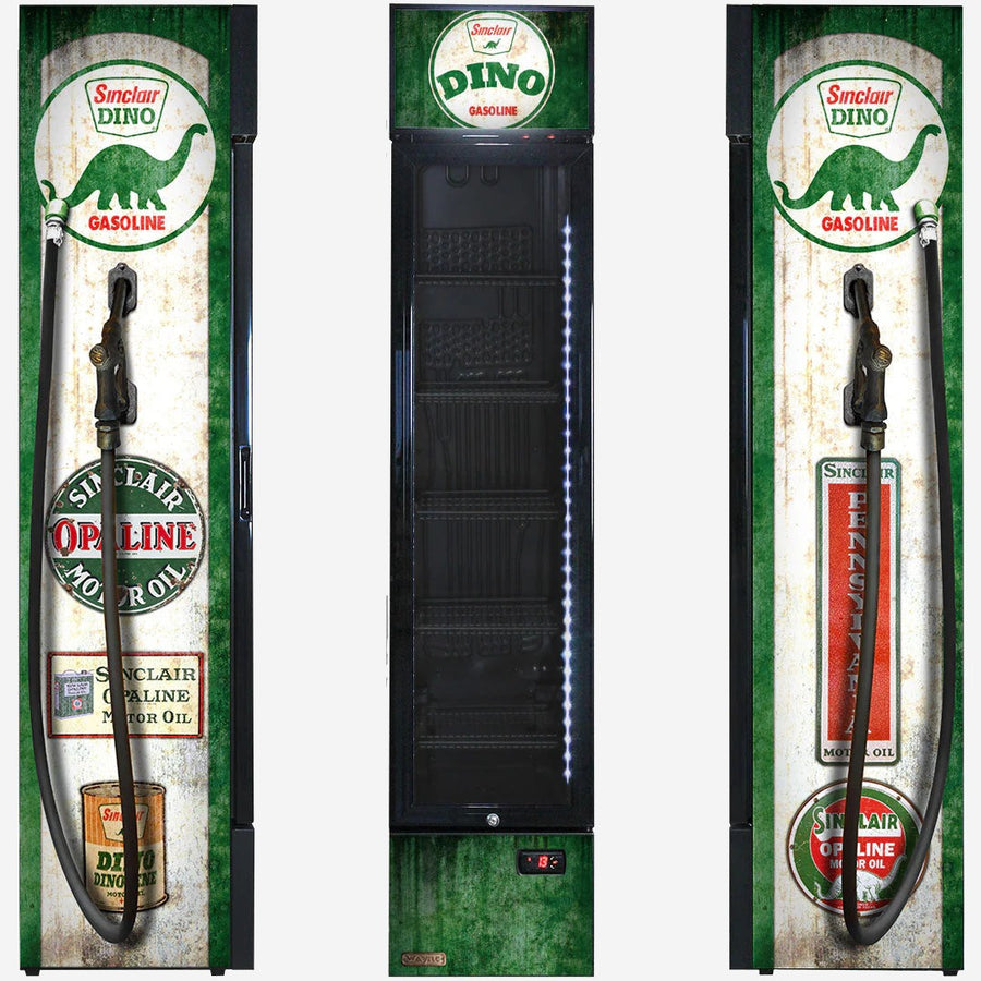 Dino - Fuel Pump Branded Skinny Upright Bar Fridge