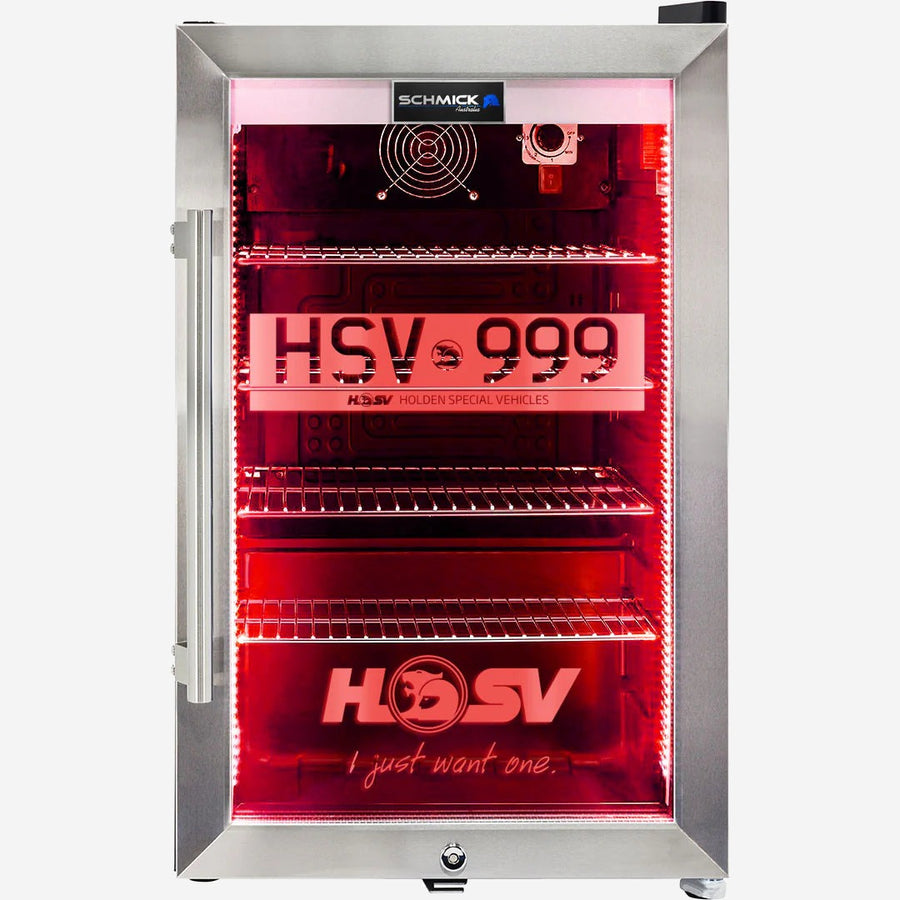 HSV GTSR Maloo branded bar fridge. Great gift idea! Add You Own Number Plate To Door! HUS-SC70-SS-GTSR-Maloo