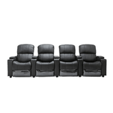 Sophie Black Leather 4 Seater Recliner