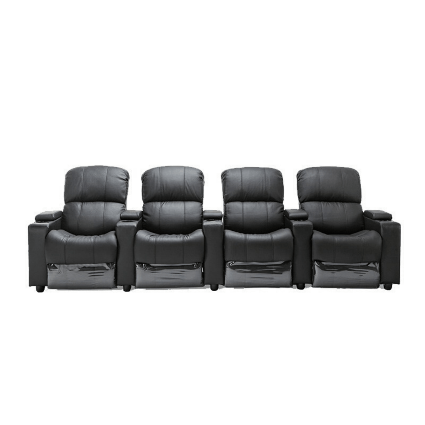 Sophie Black Leather 4 Seater Recliner