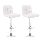 Artiss Set of 2 PU Leather Gas Lift Bar Stools - White