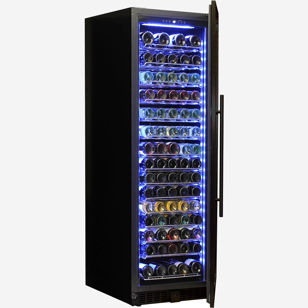 Schmick Upright Black Glass Door Wine Refrigerator Model BD425W-B Included
