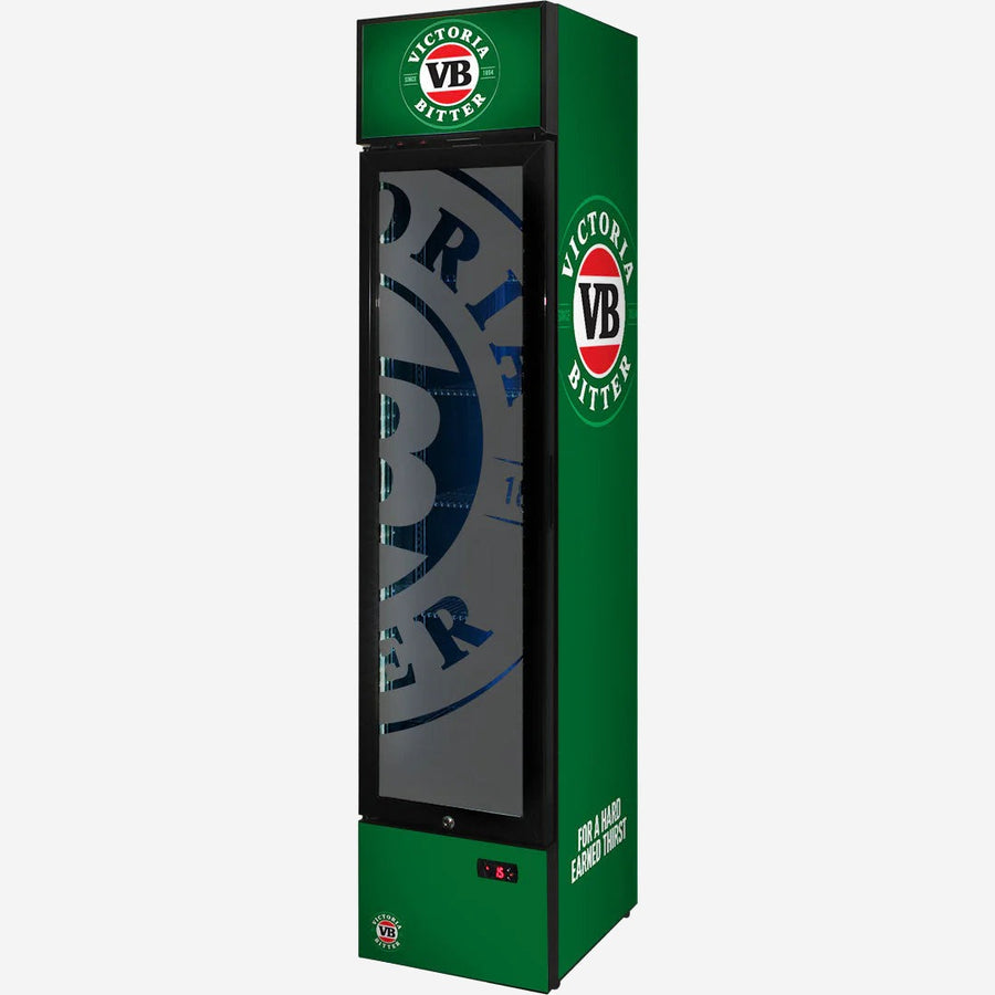Victoria Bitter Branded Skinny Upright Bar Fridge 2 Yrs Parts/Labour