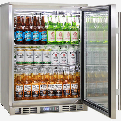 Rhino Stainless Steel 1 Heated Glass Door Bar Fridge With LG Compressor