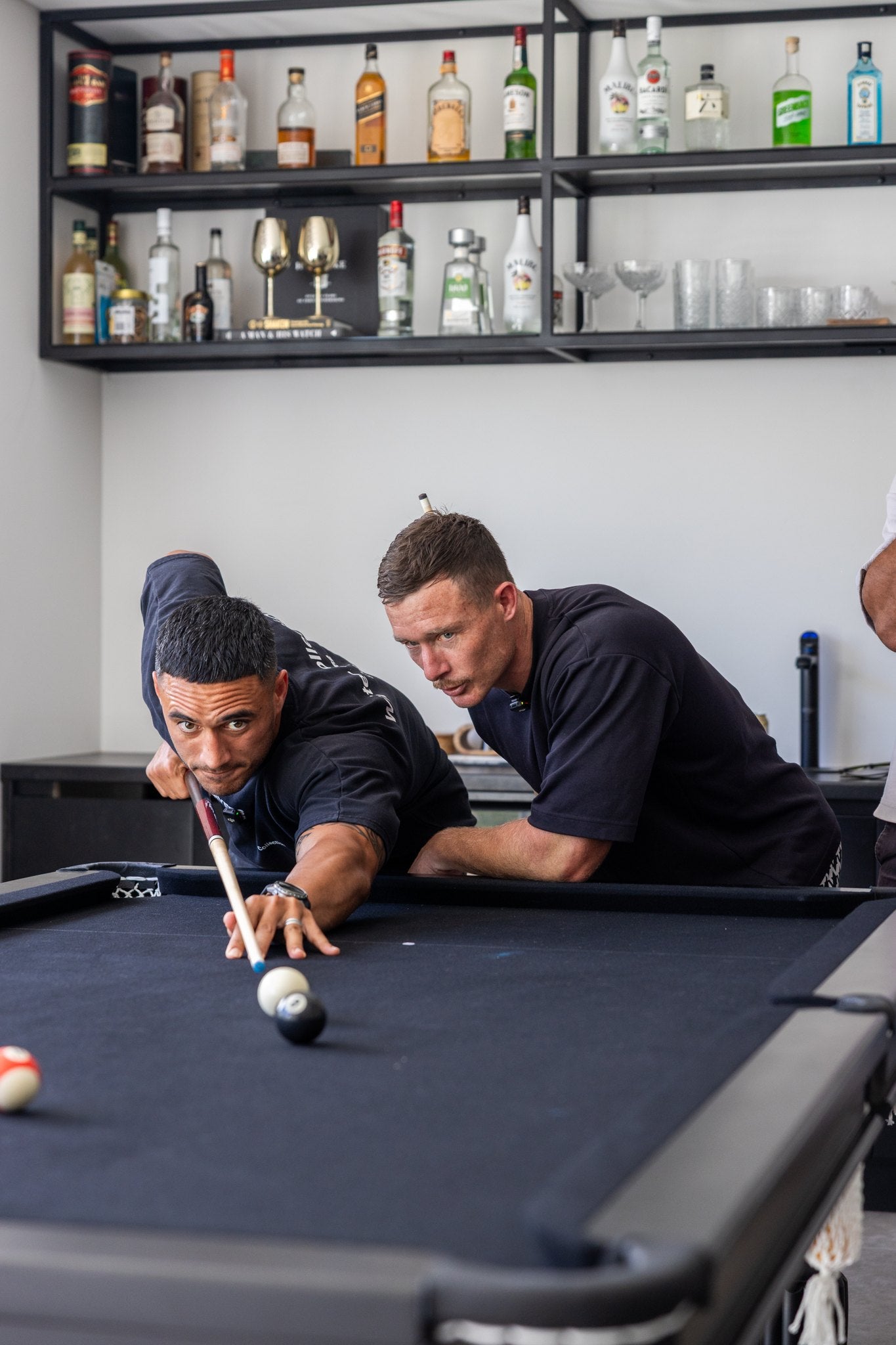 Solid Oak 8ft Slate Pool Table - Black Frame/Black Felt [SHIPS IN 7 WEEKS]