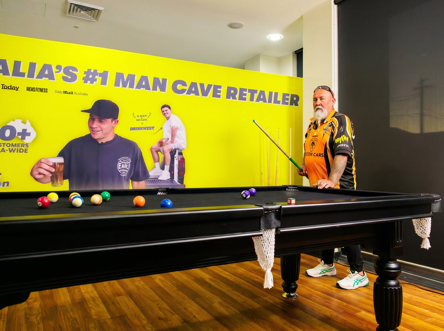 Solid Oak 7ft Slate Pool Table - Black Frame/Black Felt
