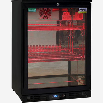 Rhino Night Club Commercial Multi Light Colored Black 1 Door Bar Fridge