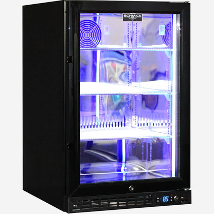 Schmick Quiet Running Front Venting Under Bench Heated Glass Door Bar Fridge - Model SK116R-B-HD [ON BACK ORDER MID JULY]