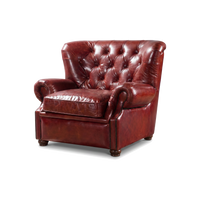 Barrister Chesterfield Armchair - Oxblood