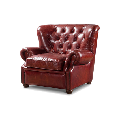 Barrister Chesterfield Armchair – Oxblood