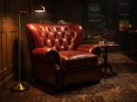 Barrister Chesterfield Armchair - Oxblood