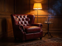 Barrister Chesterfield Armchair - Oxblood